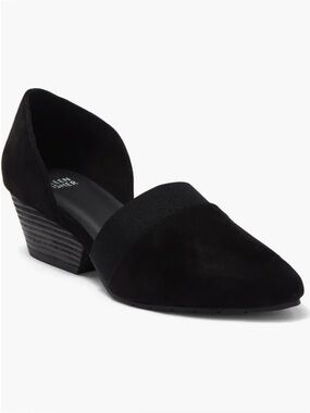 Eileen Fisher Women’s Sz 9.5 Black Suede Hilly Wedge d'Orsay Pump